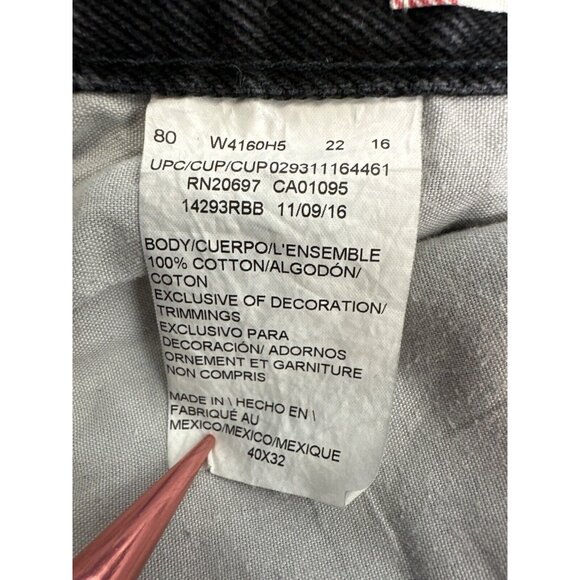 Dickies Mens 40x32 Regular Fit Denim Black Jeans Straight Leg 100% Cotton - Picture 6 of 9